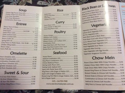 Seaview Malayan Kitchen - Accommodation Directory 0